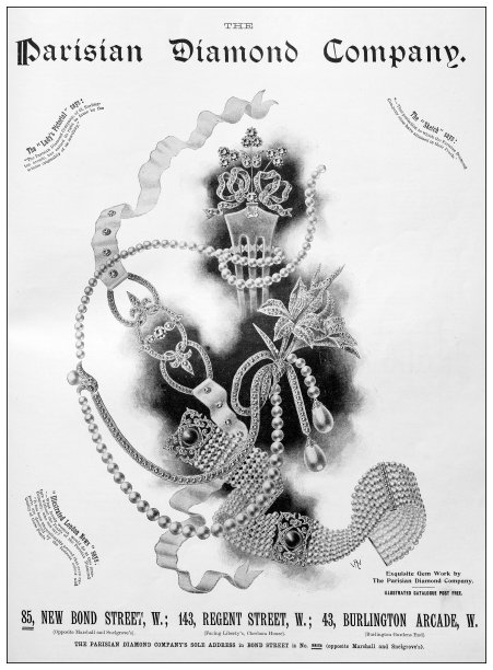 来自英国杂志的古董广告:珠宝图片下载