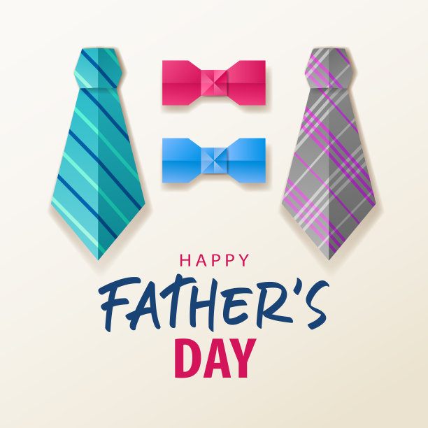 父亲节折纸领带图片下载