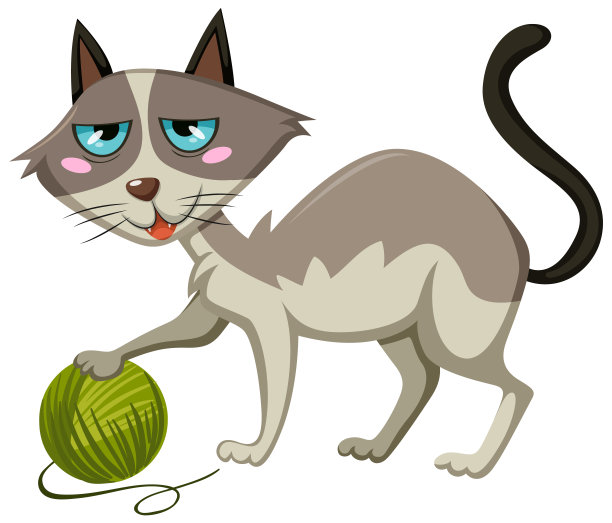 小猫在玩毛线球图片下载