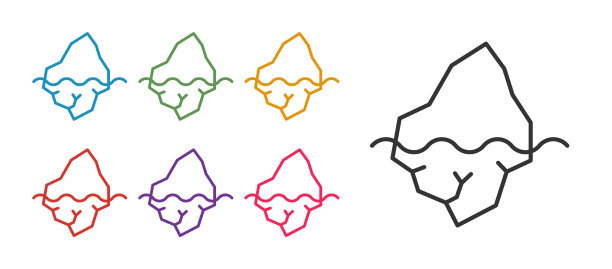 将线冰山图标隔离在白色背景上图片下载