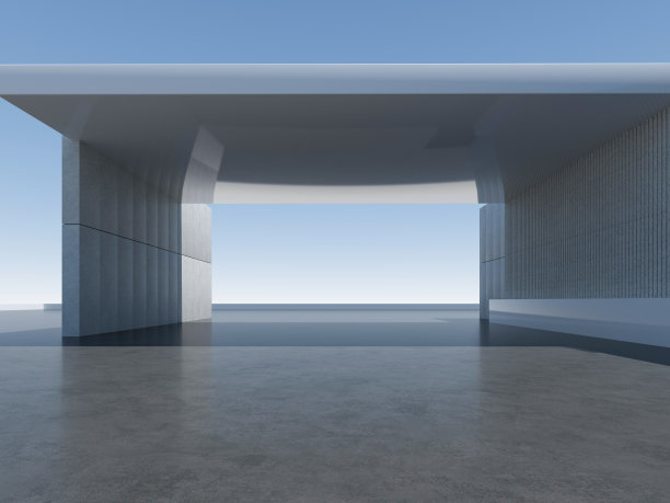 空荡荡的现代建筑大厅图片下载