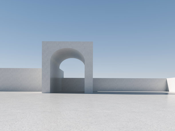 “空洞的建筑背景  3D建筑背景”图片下载