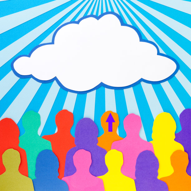 云下的箭头人图片下载