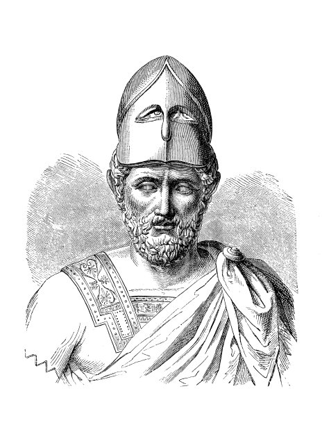 希腊政治家和将军伯里克利的半身像和大理石头像，图片下载