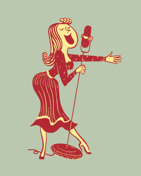 女歌手插画图片下载