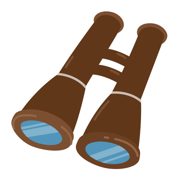 手绘双筒望远镜矢量插图孤立在白色背景在平面风格。孤立的对象打印，贴纸，标志和网页设计图片下载