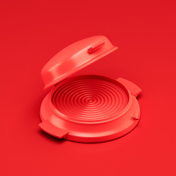 单色复古华夫饼铁烤面包机，复古厨房等长器具，3d渲染图片下载