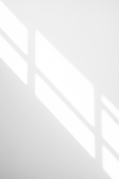 自然光和阴影从窗口叠加在白色背景上的效果。轮廓光抽象可用于墙纸最小，模拟设计。黑白模糊图像背景。图片下载