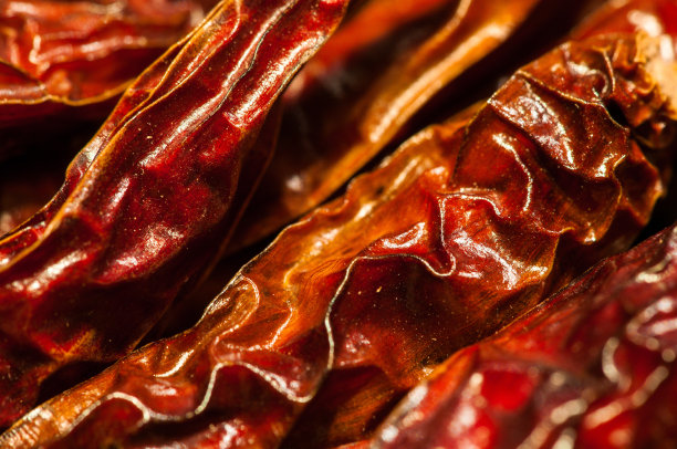 特写照片辣，干红辣椒(胡椒)水果。图片下载