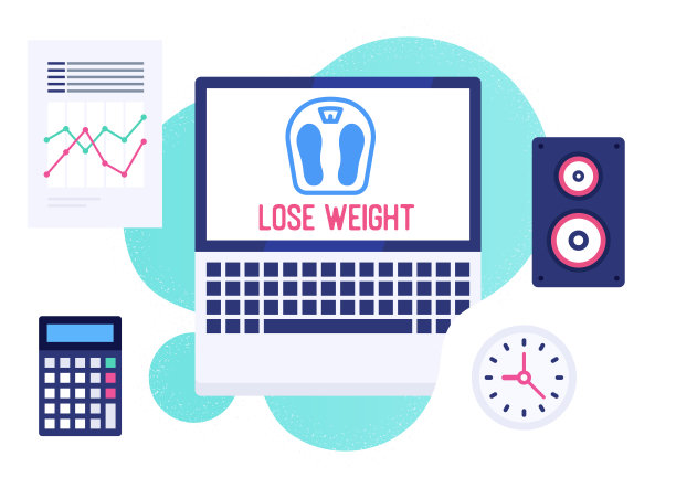 现代平面设计插画减肥图片下载