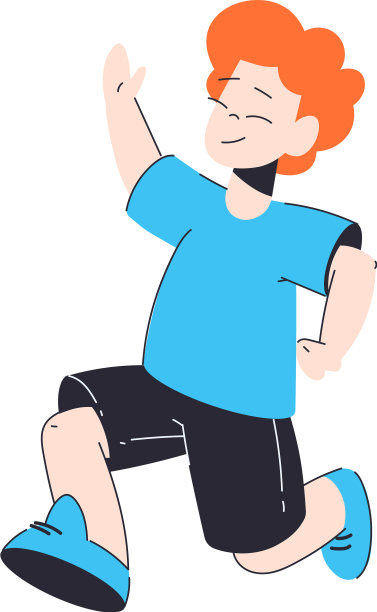 快乐的红发男孩跑着玩图片下载