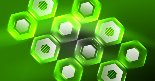 霓虹六边形背景高科技设计图片下载