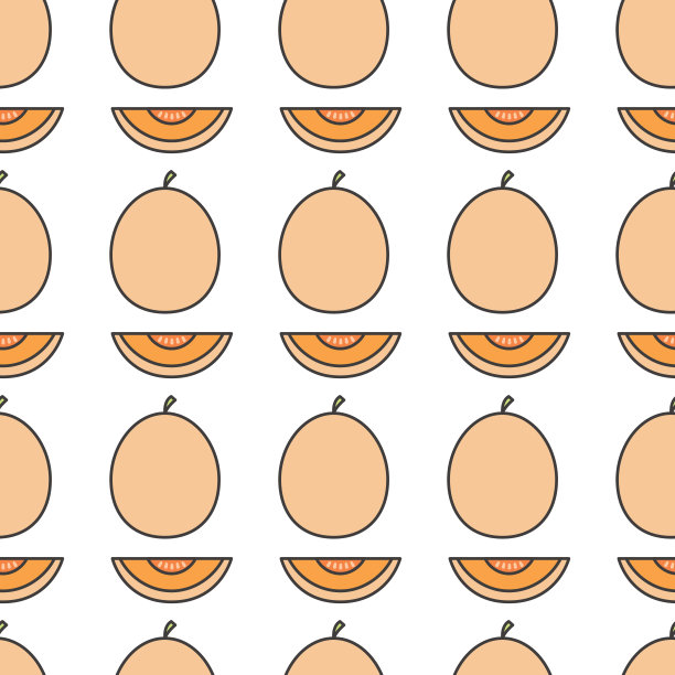 水果图标无缝图案，哈密瓜图片下载