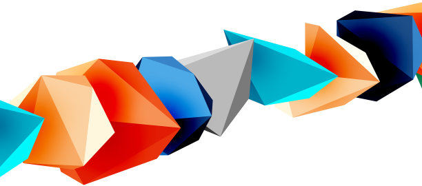 3d低多边形三角形设计元素图片下载