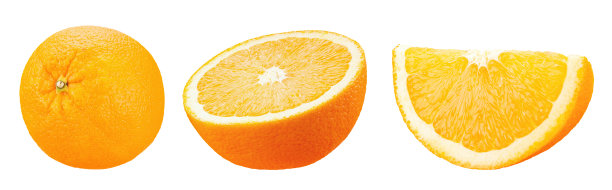 在白色背景上孤立的新鲜橙子水果。图片下载