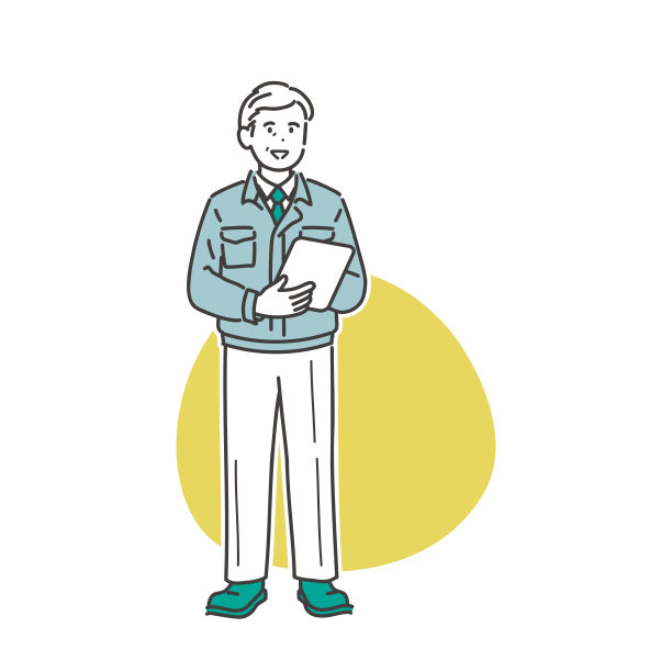 一个职业男性工人的形象说明。向量。图片下载