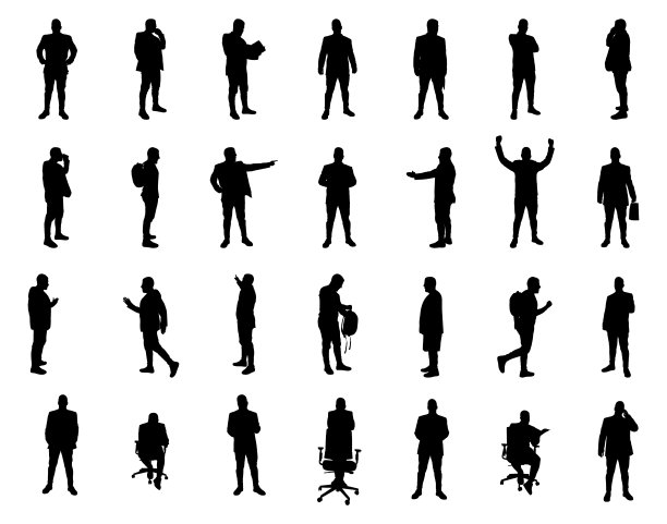 男士剪影套装。图片下载