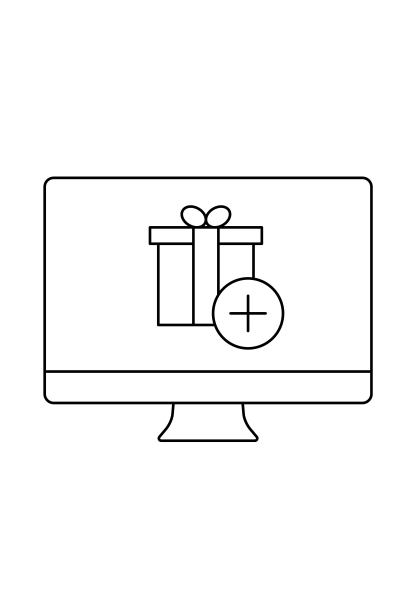 礼盒PC桌面图标矢量插图单色。图片下载