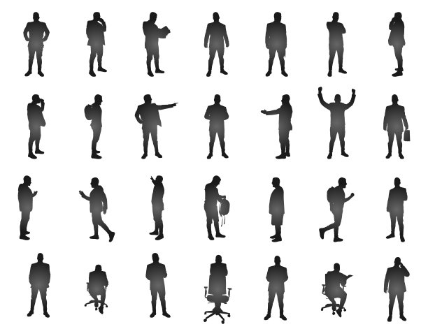 男士剪影套装。图片下载