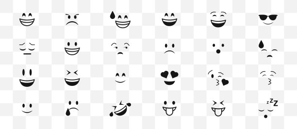 一套情绪图标。矢量插图。卡通面孔。漫画的各种情感。图片下载