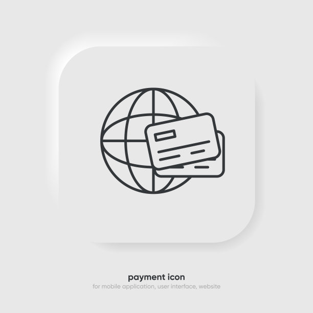 信用卡图标线条风格。平面简单线性卡图形。银行卡符号。现金，金钱图标在白色背景的UI, UX，网站，移动应用程序。图片下载