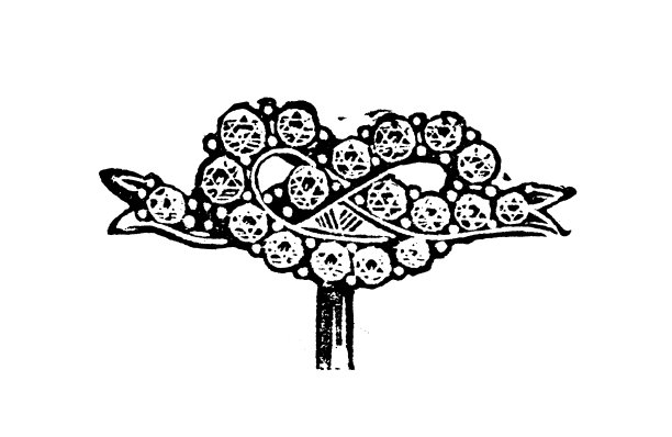 来自英国杂志的古董图片:珠宝，围巾别针图片下载