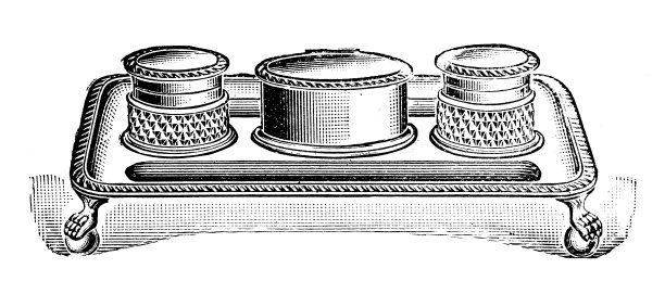 仿古图片来自英国杂志，银质产品:墨架，两瓶，威化盒图片下载