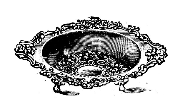 古董图片来自英国杂志，银质产品:碟图片下载