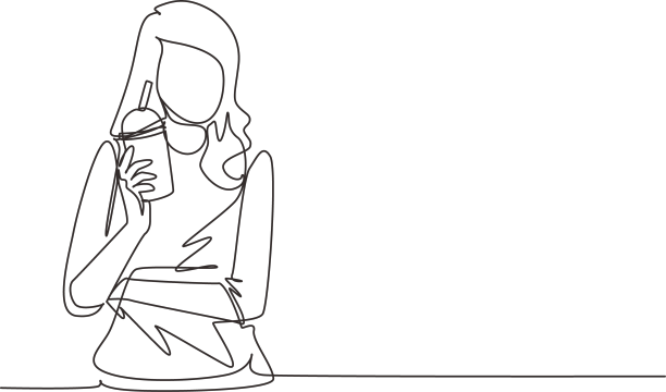 单线连续绘出幸福的亚洲青年图片下载