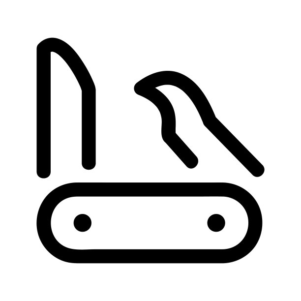 瑞士军刀矢量图标，轮廓风格的图标，从冒险图标收集，隔离在白色背景上。图片下载