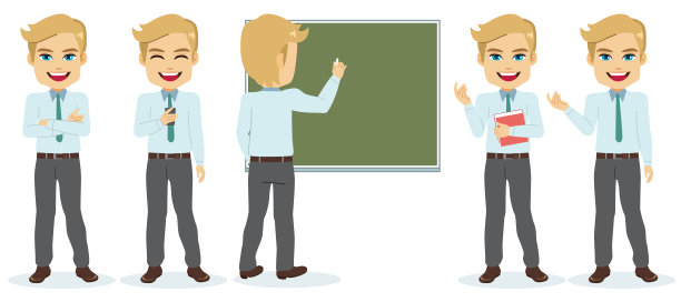 矢量插图的性格老师图片下载