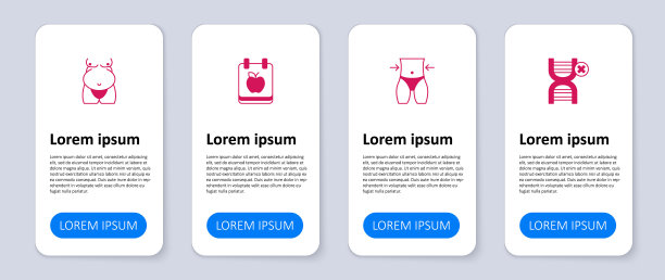 设定无转基因，女性腰围，饮食计划和肥胖。业务信息图表模板。向量图片下载