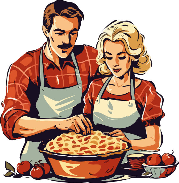 两个厨师拿着新鲜的面包一起工作图片下载