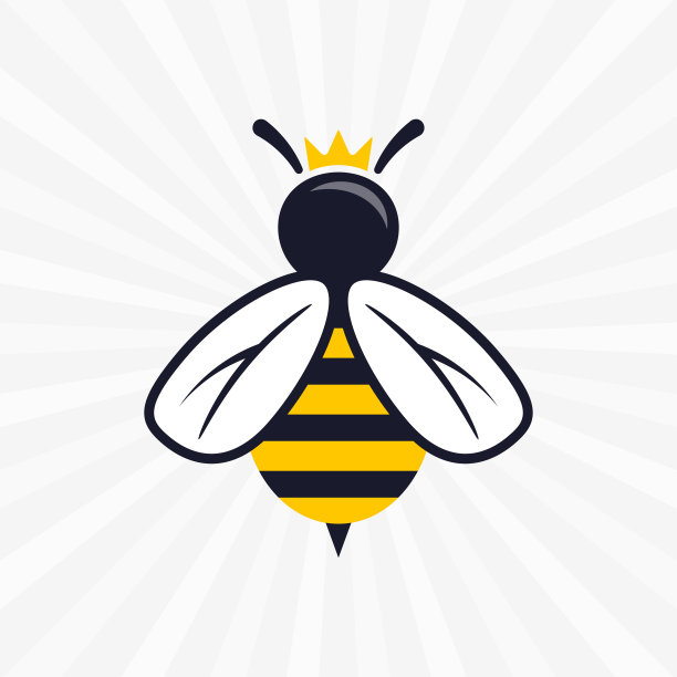 蜂王的创意设计。透明背景上的矢量插图。图片下载