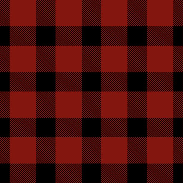 格子花纹无缝图案，红黑相间。图片下载