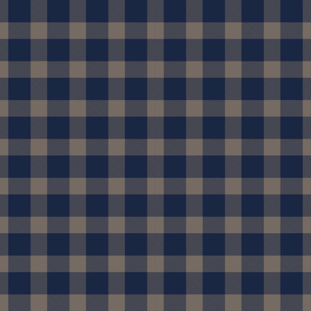 格子布无缝图案，棕蓝相间。图片下载