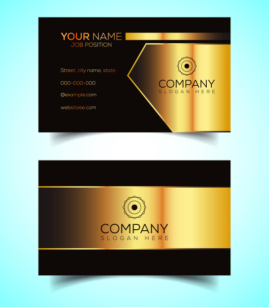 双面豪华，现代和优雅的名片设计模板。矢量图图片下载