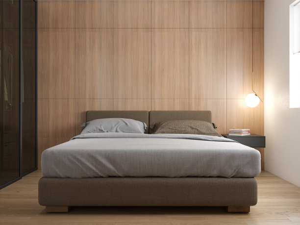 室内设计。体系结构。电脑生成的卧室图像。建筑可视化。图片下载