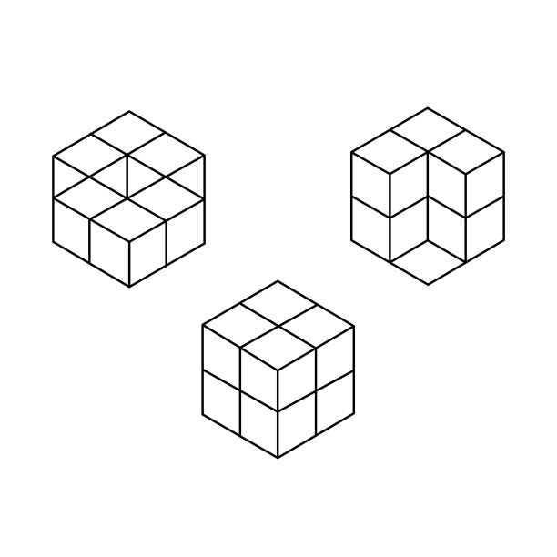 等长立方体三维形状。多维数据集图标。在时尚设计矢量。矢量插图在白色的背景图片下载