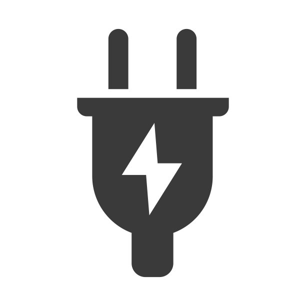 电气插头字形图标隔离在白色背景。矢量插图。图片下载