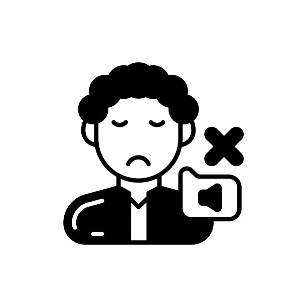 矢量说话障碍图标。标志图片下载