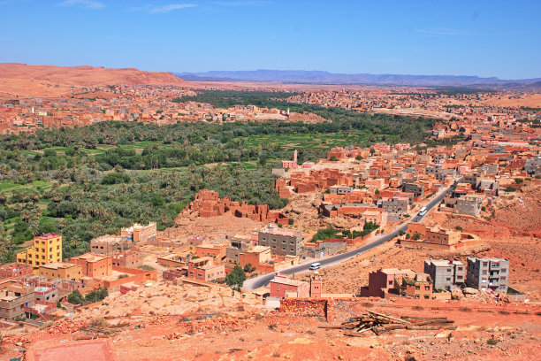 摩洛哥绿洲中的村庄图片下载