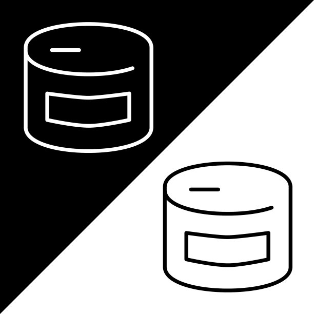 罐头食品矢量图标，轮廓风格的图标，从冒险图标收集，隔离在黑白背景。图片下载