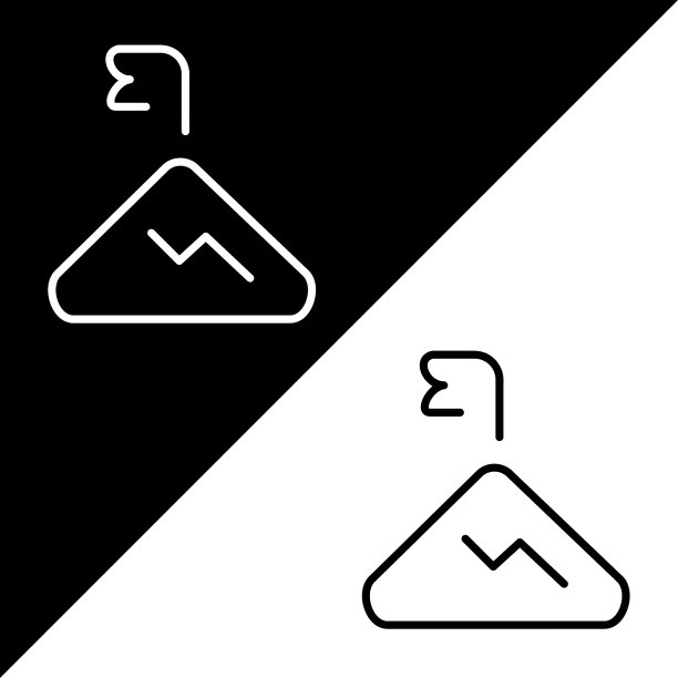 山矢量图标，轮廓风格的图标，从冒险图标收集，隔离在黑白背景。图片下载