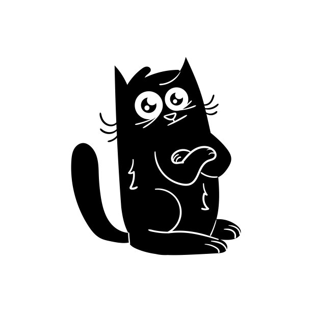 可爱的猫卡通人物，插图图片下载