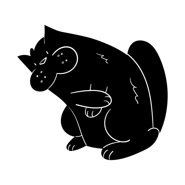 可爱的猫卡通人物，插图图片下载