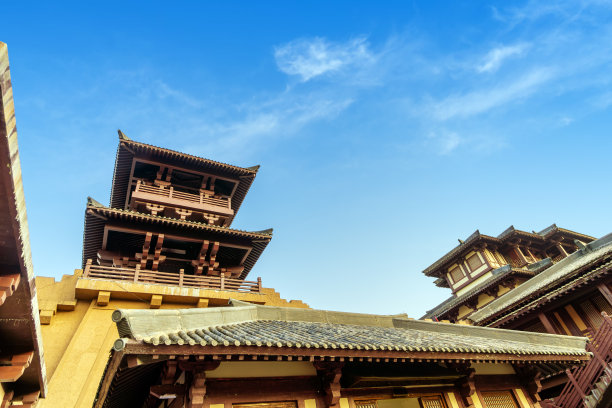 秦汉古城的古建筑图片下载