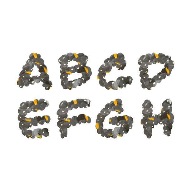 从A到H的字母图片下载