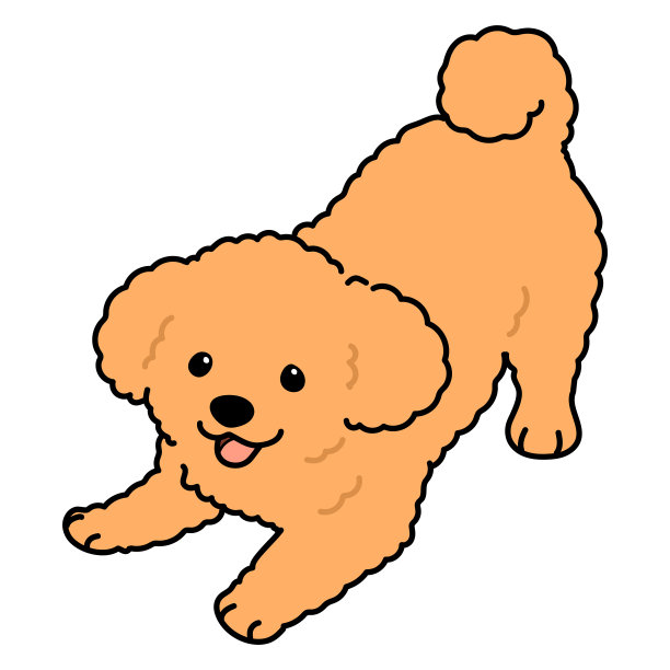 简单而可爱的玩具贵宾的插图是好玩的图片下载