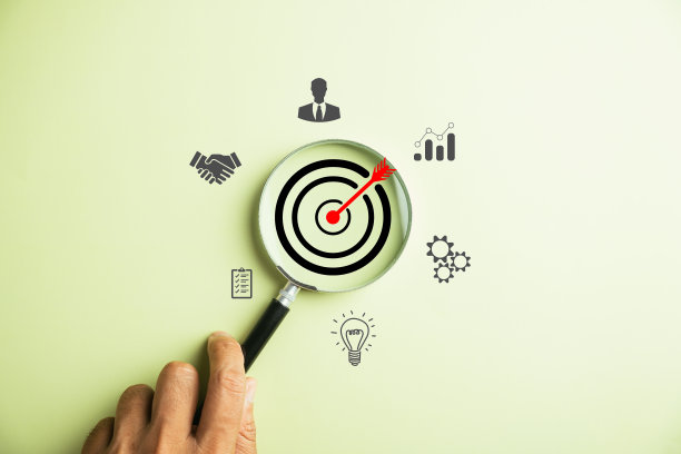 放大镜下的目标图标图片下载